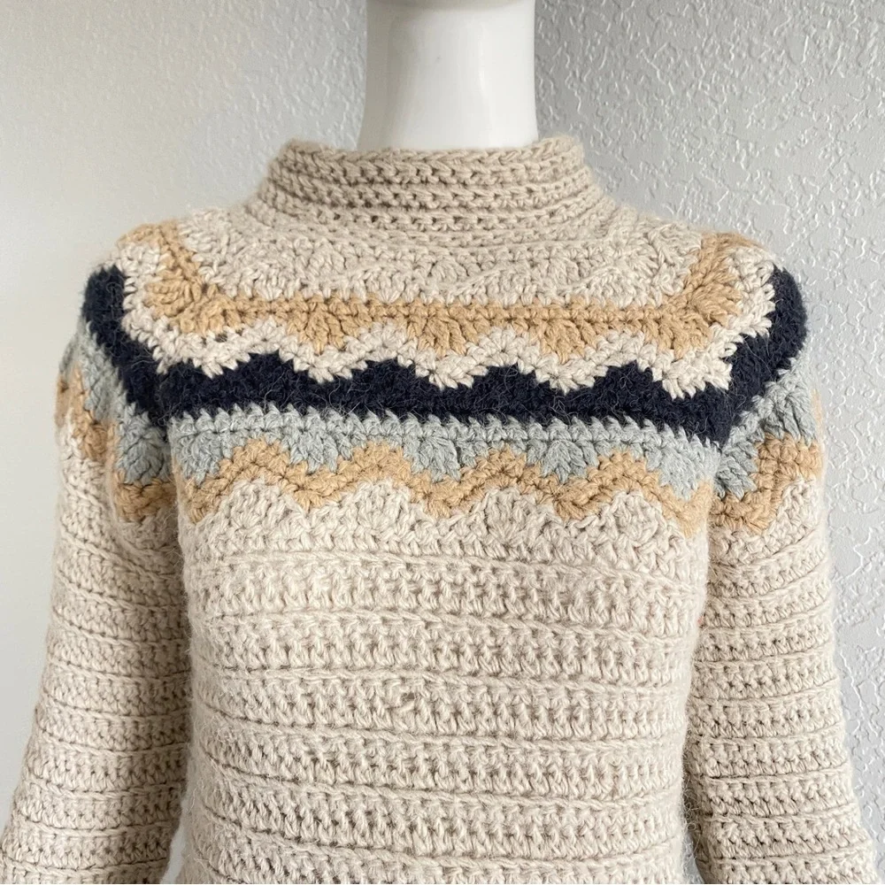 J. Crew Fairisle Crocheted hand knit Sweater
